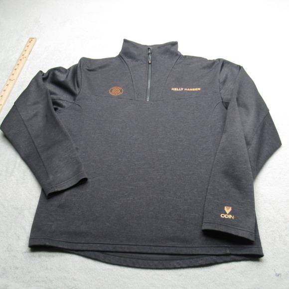 Helly Hansen Sweatshirt Men Medium Gray 1/4Zip Red Sky Colorado Performance Odin - Picture 1 of 14